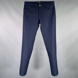 THEORY Size 30 Navy Cotton Wool Blend Straight Jeans